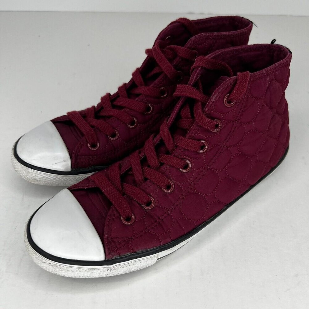 Converse Womens  544941F Red Chuck Taylor Dainty Mid Oxheart Size 6 Sneakers